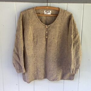Flax 100% linen peasant SHIRT top